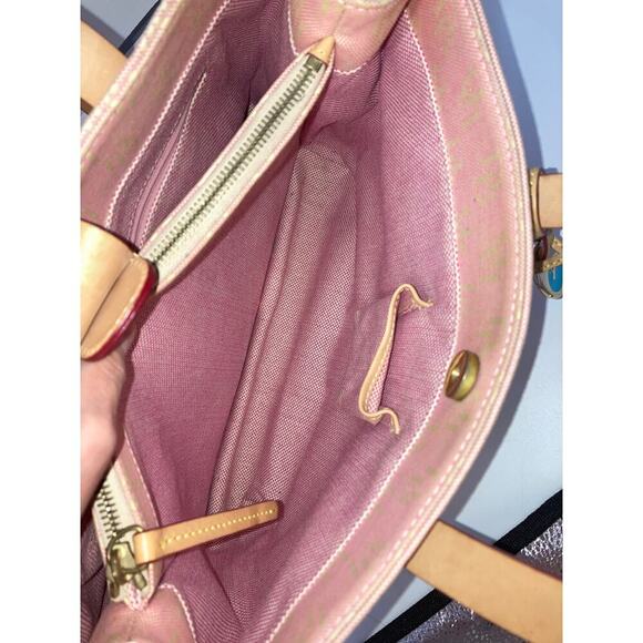 DOONEY & BOURKE LIGHT PINK SIGNATURE PRINT CANVAS SHOULDER BAG - Picture 14 of 16